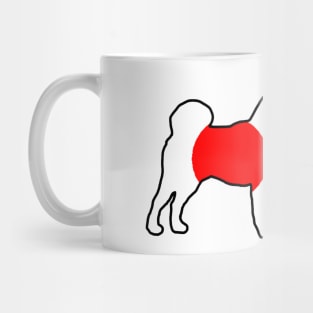 shiba inu flag in silhouette Mug